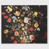 Donkere botanische elegant cadeaupapier (Vlak)