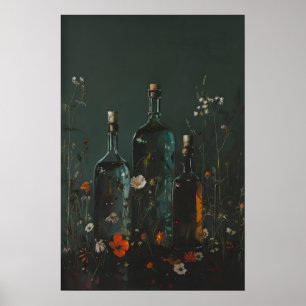 Donkere Botanische Heksen Apotheek Vintage Tinctur Poster