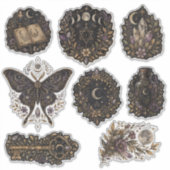 Donkere Botanische Hemelse Vinyl Sticker Sheet (Voorkant)