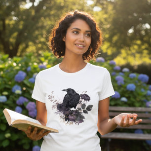 Donkere Botanische Raaf Melancholische Academische T-shirt
