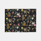 Donkere Botanische Wilde Dieren in Bos Fleece Deken (Voorkant (Horizontaal))