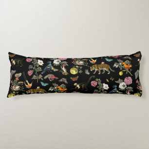 Donkere Botanische Wilde Dieren in Bos Lichaamskussen