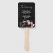 Donkere  Bourgogne Floral Wedding Handwaaier (Achterkant)