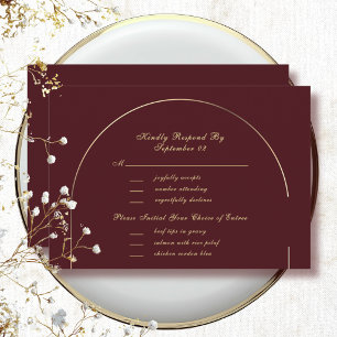 Donkere Bourgogne Gouden Boog Frame Menu Selectie