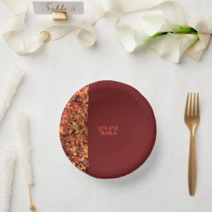 Donkere Bourgogne laat Happy Thanksgiving achter Papieren Kommen