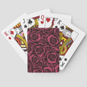 Donkere Bourgogne rozen. Pokerkaarten