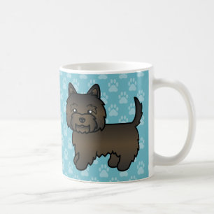Donkere Brindle Cairn Terrier Cartoon Hond Koffiemok
