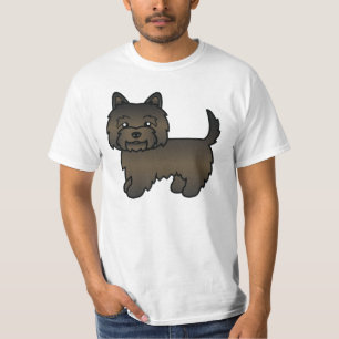 Donkere Brindle Cairn Terrier Honden Illustratie T-shirt