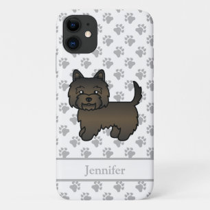 Donkere Brindle Cairn Terrier Schattige Cartoon Ho iPhone 11 Hoesje