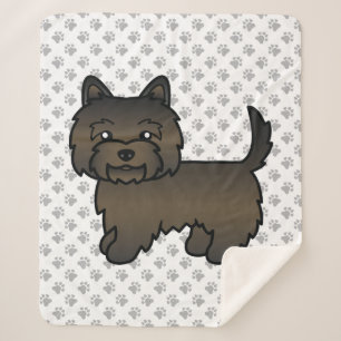 Donkere Brindle Cairn Terrier Schattige Cartoon Ho Sherpa Deken