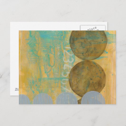 Donkere bruine en grijze cirkels met cijfers briefkaart (Voorkant / Achterkant)