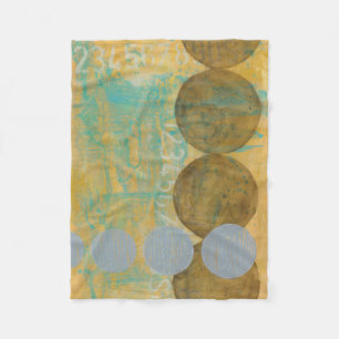 Donkere bruine en grijze cirkels met cijfers fleece deken