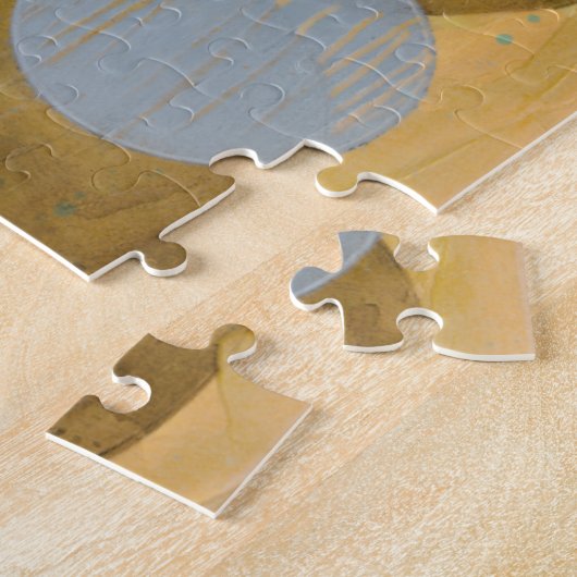 Donkere bruine en grijze cirkels met cijfers legpuzzel (Zijkant)