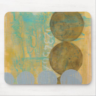 Donkere bruine en grijze cirkels met cijfers muismat