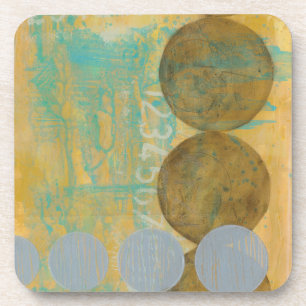 Donkere bruine en grijze cirkels met cijfers onderzetter