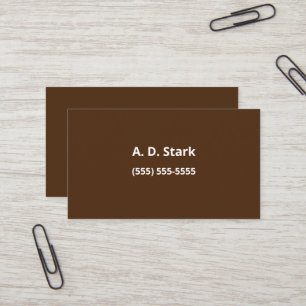 Donkere bruine minimalistische Visitekaartjes
