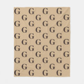 Donkere bruine monogram Pattern Tan Fleece Deken (Voorkant)
