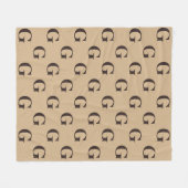 Donkere bruine monogram Pattern Tan Fleece Deken (Voorkant (Horizontaal))
