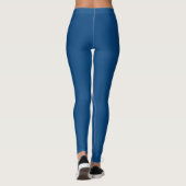 Donkere Cerulean Kleur Effen Vlak Leggings (Achterkant)