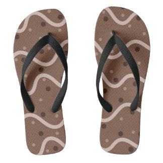 Donkere chocolade drizzle en sprinkhaanpatroon teenslippers