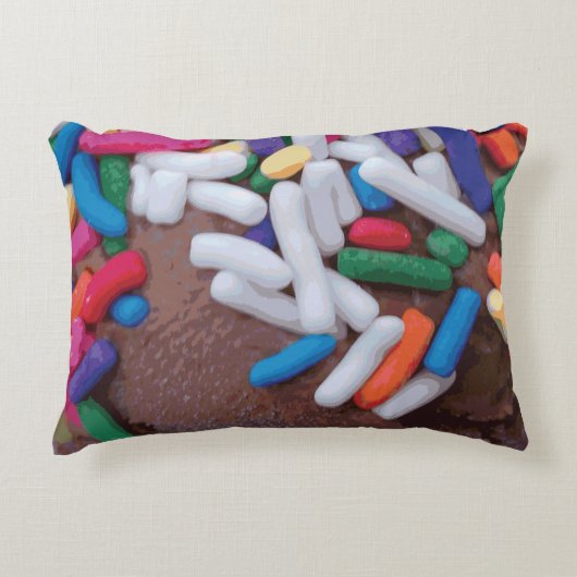 Donkere chocolade-ijs met regenboogspringen accent kussen (Voorkant)