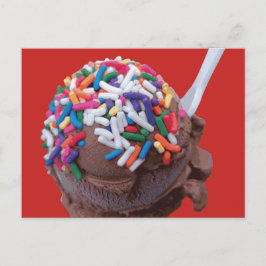 Donkere chocolade-ijs met regenboogspringen briefkaart