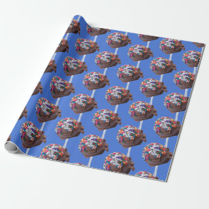 Donkere chocolade-ijs met regenboogspringen cadeaupapier