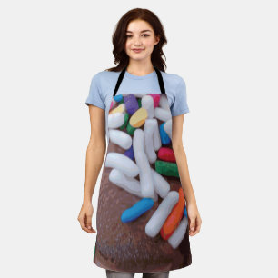 Donkere chocolade-ijs met regenboogspringen schort