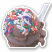 Donkere chocolade-ijs met regenboogspringen sticker (Voorkant)