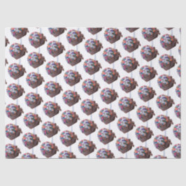 Donkere chocolade-ijs met regenboogspringen tissuepapier