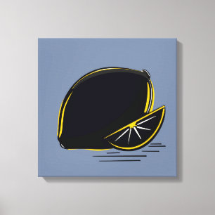 Donkere Citroen – Minimale Grafische Kunst Canvas Afdruk