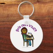 Donkere computermeisje sleutelhanger (Voorkant)