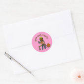 Donkere constructie meisje ronde sticker (Envelop)