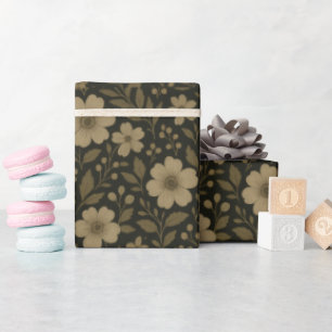 Donkere Cottagecore Rustic Wildflower Boho Zomer Cadeaupapier