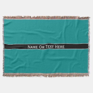 Donkere cyaan blauwe aangepaste naam of tekst hier deken