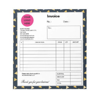 Donkere Cyaan Confetti Company Business Shop Factu Notitieblok