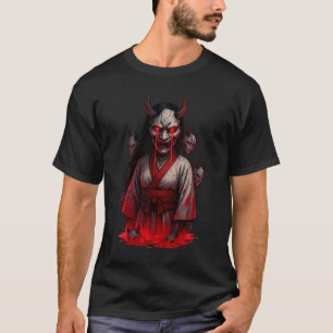 Donkere Cyberpunk Oni Meisje T-shirt