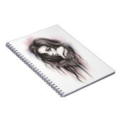 Donkere dagen, moeder meisje notebook notitieboek (Rechterzijde)