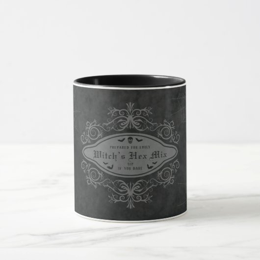 Donkere Decoratieve Banner Heksenvleermuizen Sched Mok (Midden)