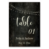 Donkere  Design Cream Typography Table Number Kaart (Achterkant)