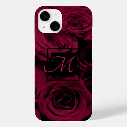Donkere dieprode magenta rozen Case-Mate iPhone case (Achterkant)