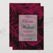 Donkere dieprode magenta rozen kaart (Voorkant / Achterkant)