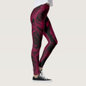 Donkere dieprode magenta rozen leggings (Rechts)