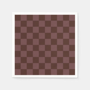 Donkere donkerbruine checkboard servet
