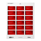 Donkere donkerrode orgothische Adresetiketten Etiket (Full Sheet)