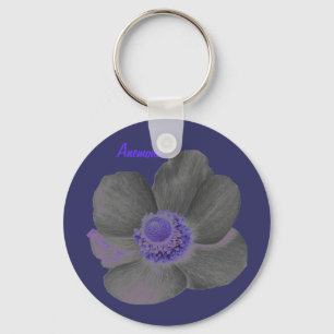  donkere dromen Anemone Flower Sleutelhanger