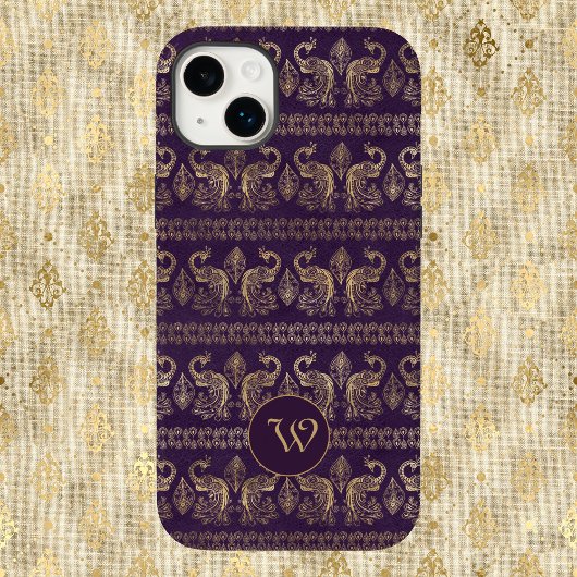 Donkere  eicelplanten met monogram Case-Mate iPhone case