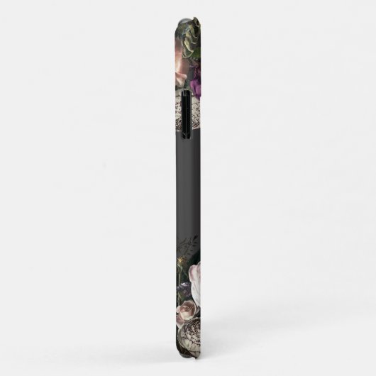 Donkere Elegance Floral Monogram iPhone Case-Mate iPhone Case (Achterkant/rechts)