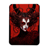 Donkere Elf Demon Red Black Fantasy Art Magneet (Verticaal)