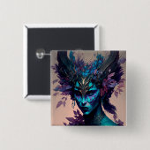 Donkere Elf Fantasy Art Vierkante Button 5,1 Cm (Voorkant /achterkant)
